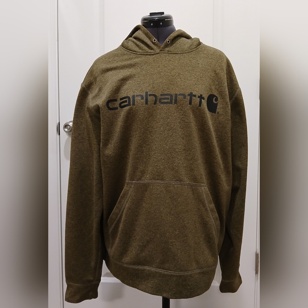 Men's Carhartt Olive Green Hooded Sweatshirt